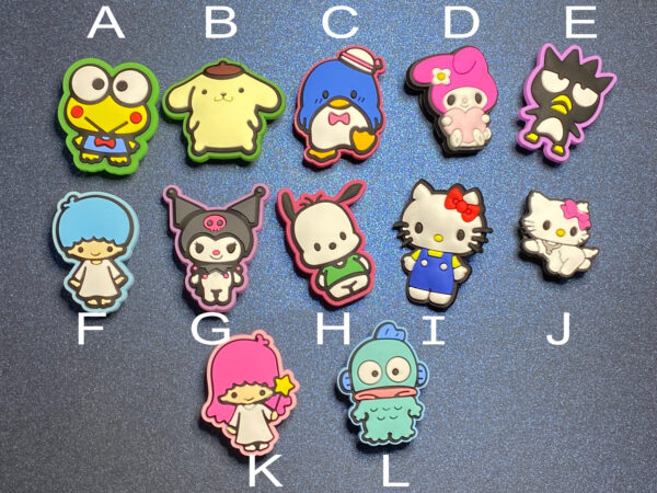 12PC Hello Kitty Shoe Charms - Soft PVC