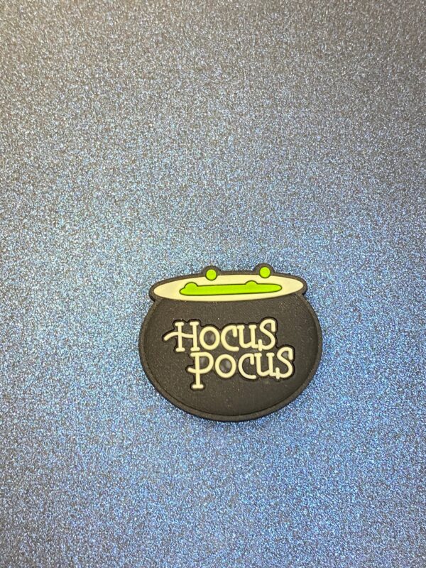 2PC Hocus Pocus Cauldron & Sign Soft PVC Shoe Croc Charms Halloween - Image 2