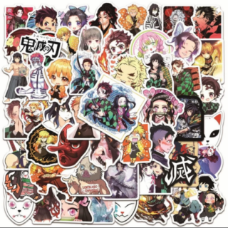 Demon Slayer Kimetsu no Yaiba - Random Vinyl Stickers - 50 Count