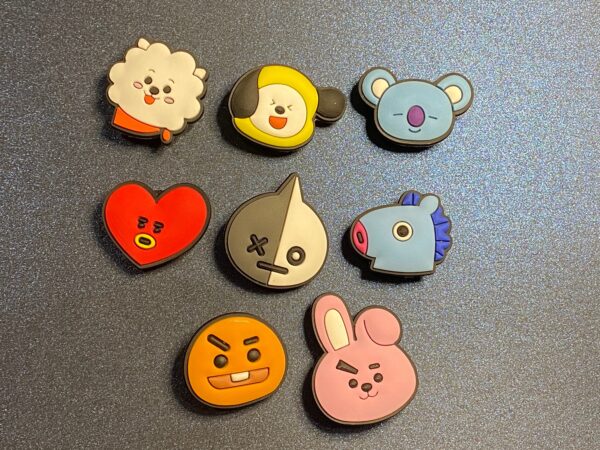 BTS 8PC Soft PVC Shoe Croc Charms