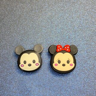 Miniature Mickey and Mini Mouse Head - 2PC Shoe Charms - Soft PVC
