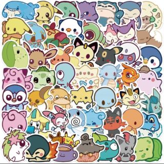 25/50 Count - Anime  Cartoon Baby Pokemon Character Vinyl Stickers