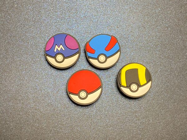 Pokémon Pokéball 4 PC Soft PVC Shoe Charms