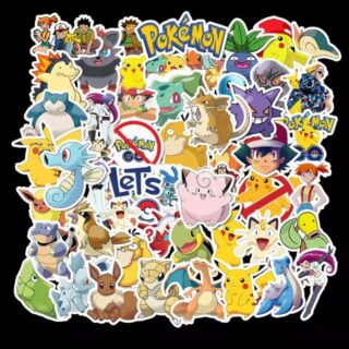 50 Count - Random Pokemon Character Vinyl Stickers