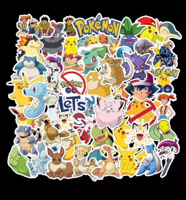 50 Count - Random Pokemon Character Vinyl Stickers