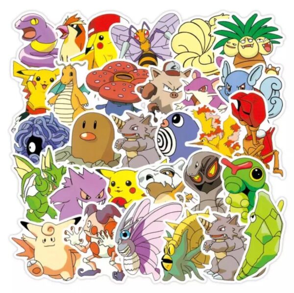 50 Count - Random Pokemon Character Vinyl Stickers - Image 3