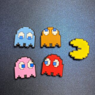 PAC MAN 5PC Soft PVC Shoe Croc Charms
