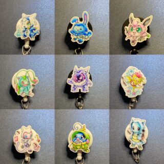 Cartoon characters- alligator clip - badge reel