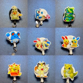 Cartoon characters- alligator clip - badge reel