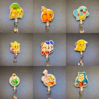 Cartoon characters- alligator clip - badge reel