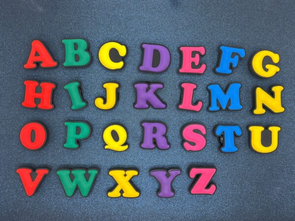 Colorful Letters 1PC Soft PVC Shoe Croc Charms