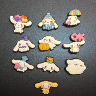 10PC Cinnamoroll Soft PVC Shoe Croc Charms Jibbitz