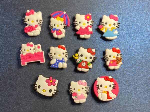 11PC Hello Kitty Shoe Charms - Soft PVC