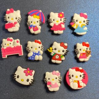 11PC Hello Kitty Shoe Charms - Soft PVC