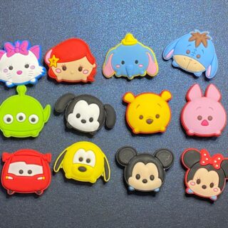Disney Character Heads Set C - 12PC Soft PVC Shoe Croc Charms