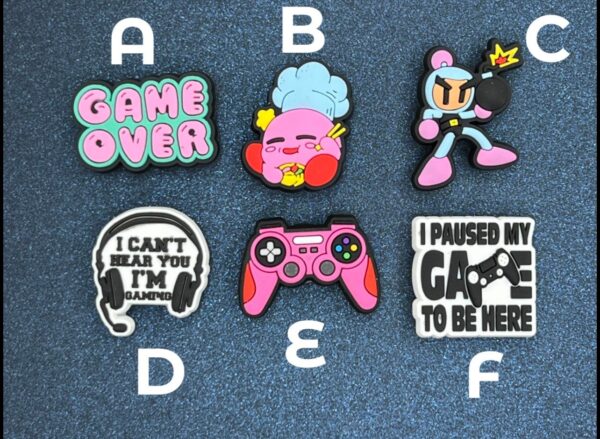 1PC  Gaming Sign, Bomberman, Kirby, Soft PVC Shoe Croc Charm - Image 2