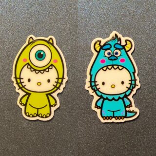Hello Kitty in Monsters Inc Costume 2PC Shoe Croc Charms - RESIN