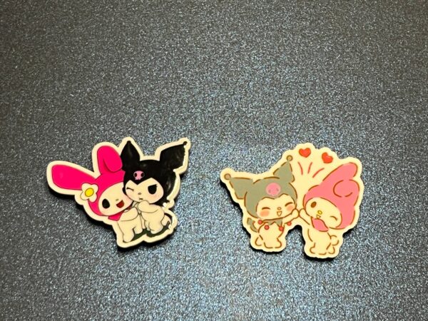 Kuromi and My Melody 2PC Shoe Croc Charms - RESIN