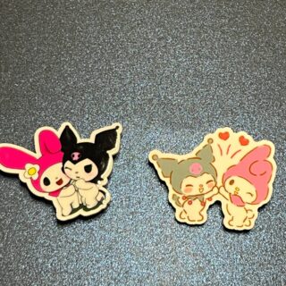 Kuromi and My Melody 2PC Shoe Croc Charms - RESIN