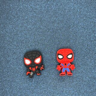 2PC Spiderman Miles Morales Soft PVC Croc Shoe Charms