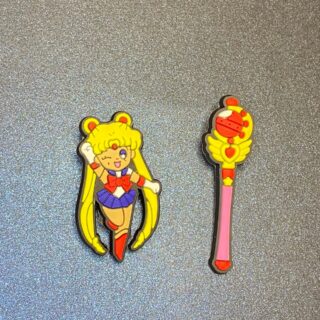Sailor Moon and Wand 2PC Soft PVC Shoe Croc Charms