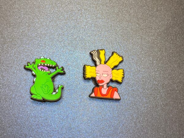Rugrats Toys Cynthia and Reptar 2PC Soft PVC Shoe Croc Charms
