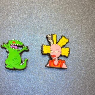 Rugrats Toys Cynthia and Reptar 2PC Soft PVC Shoe Croc Charms