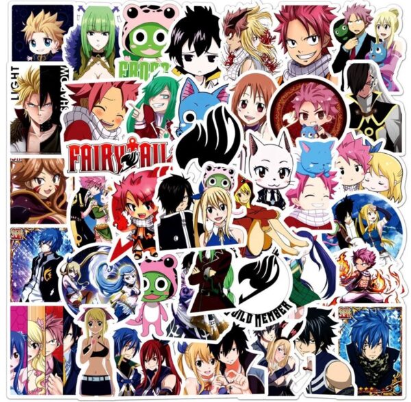 25/50 Count - Fairy Tail Anime Random Character Vinyl Stickers