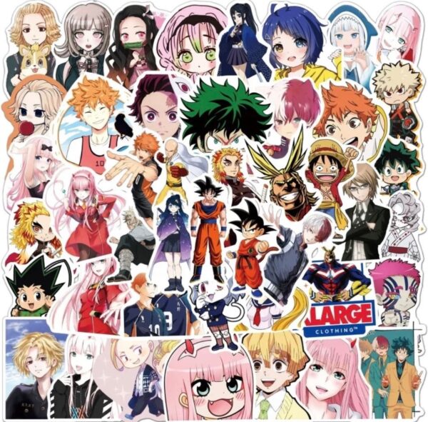 25/50 Count - Assorted Random Anime Character Vinyl Stickers - Image 5