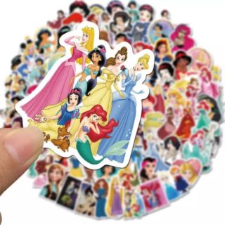25/50 Count - Disney Princess Character Vinyl Stickers