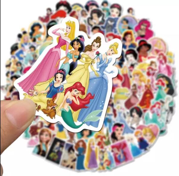 25/50 Count - Disney Princess Character Vinyl Stickers