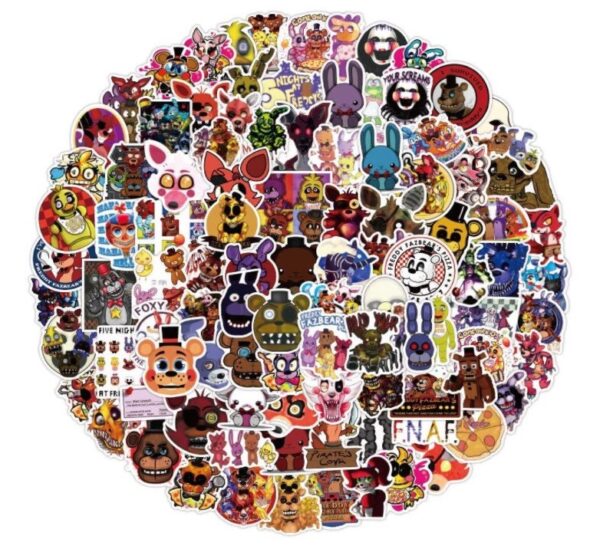 25/50 Count - Five Nights at Freddy's Character Vinyl Stickers