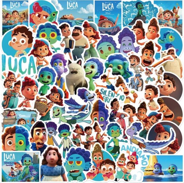 25/50 Count - Disney Luca Character Vinyl Stickers