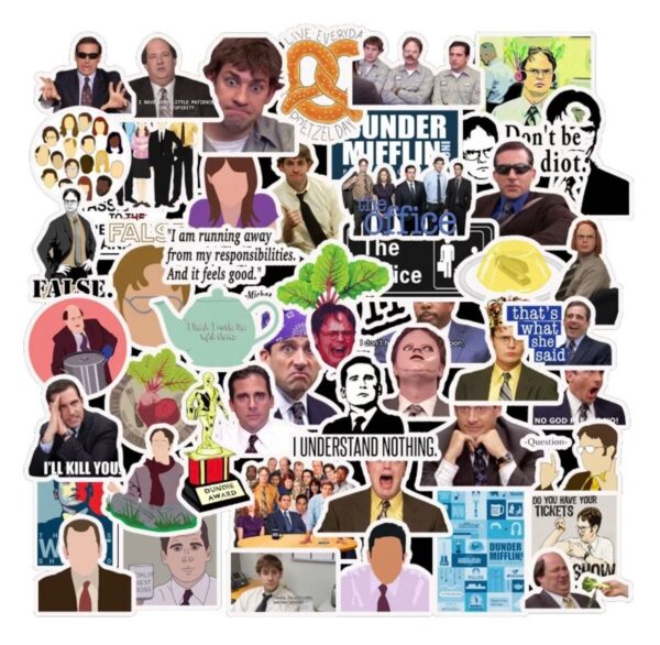 25/50 Count - The Office Random Character Vinyl Stickers TV Show
