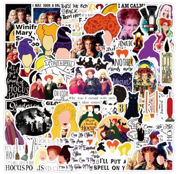 25/50 Count - Hocus Pocus The Sanderson Sisters Character Vinyl Stickers