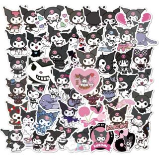 25/50 Count - Kuromi Japanese Character Vinyl Stickers