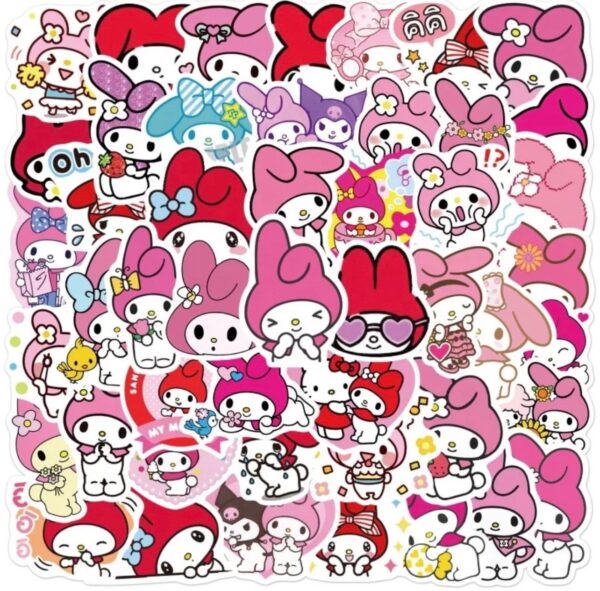 25/50 Count - My Melody Sanrio Hello Kitty Vinyl Stickers
