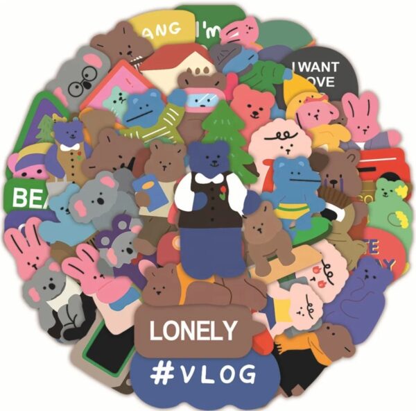 25/50 Count - Pastel Animal Pack 2 Random Vinyl Stickers