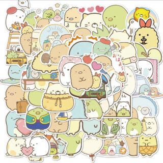 25/50 Count Kawaii Sumikko Gurashi Friends Waterproof Vinyl Stickers