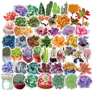 25/50 Count - Flowers Vinyl Stickers (B)
