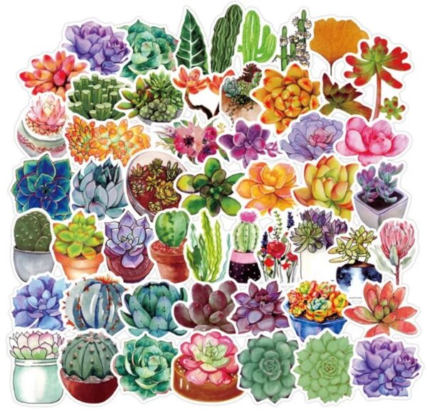 25/50 Count - Flowers Vinyl Stickers (B)