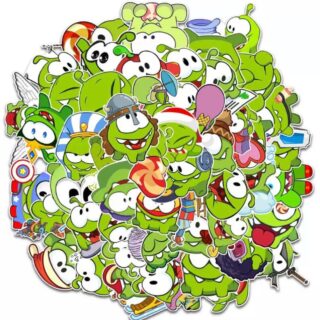 25/50 Count - Om Nom from Cut the Rope Vinyl Stickers