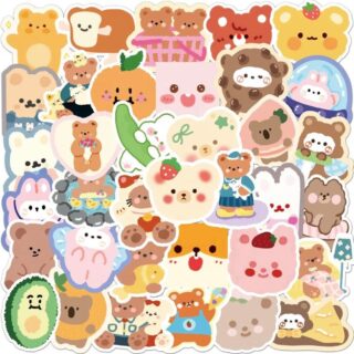 25/50 Count - Cute Anime Animal Vinyl Stickers