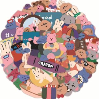 25/50 Count - Pastel Animal Pack 1 Random Vinyl Stickers