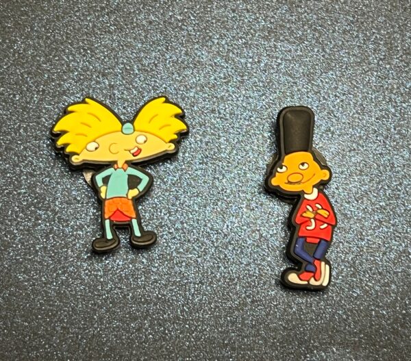 2PC Hey Arnold Soft PVC Shoe Charms