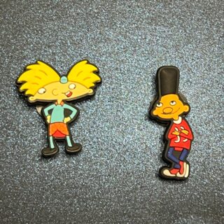 2PC Hey Arnold Soft PVC Shoe Charms