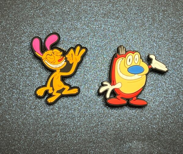 2PC Ren & Stimpy Soft PVC Shoe Croc Charms
