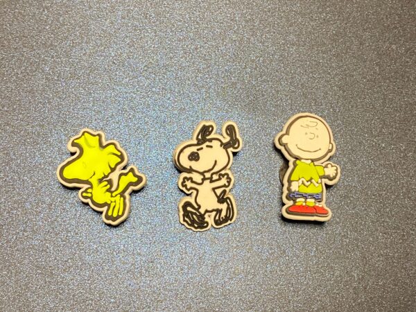 3PC Charlie Brown Snoopy Woodstock Soft PVC Shoe Croc Charms Set A