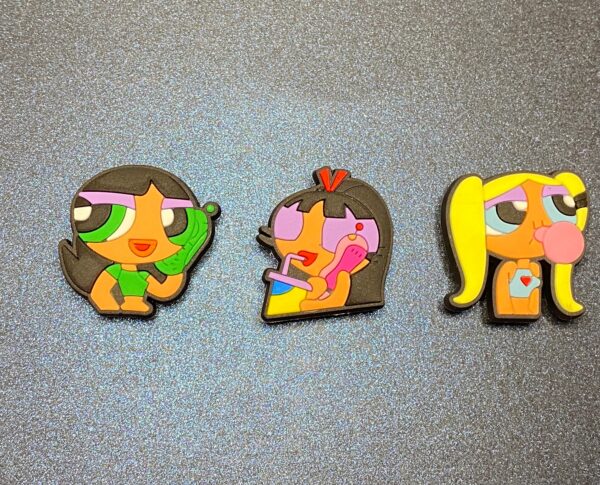 Afro Powerpuff Girls Pack D 3PC Soft PVC Shoe Croc Charms
