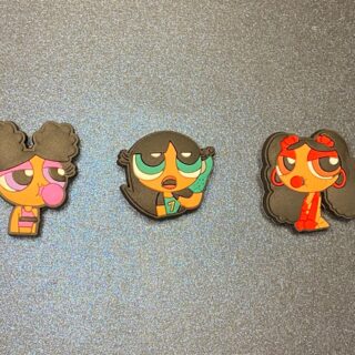 Afro Powerpuff Girls Pack E 3PC Soft PVC Shoe Charms